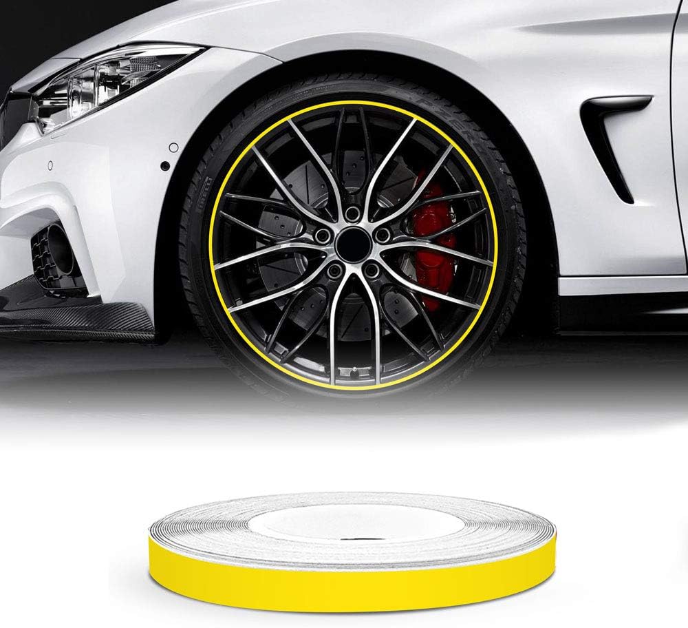 Detalle de 4R Quattroerre.it 10304 Strisce Adesive Rifrangenti per Cerchi Auto, Arancione 5 mm x 6 mt
