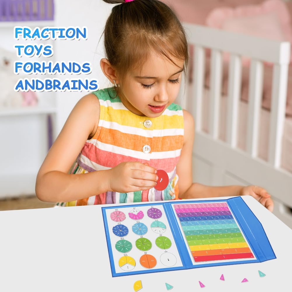 Thumbnail 6 de OFFCUP Conteggio e Matematica Fraction Puzzle Board con piastrelle magnetiche per frazioni (Cucciolo di Zebra)
