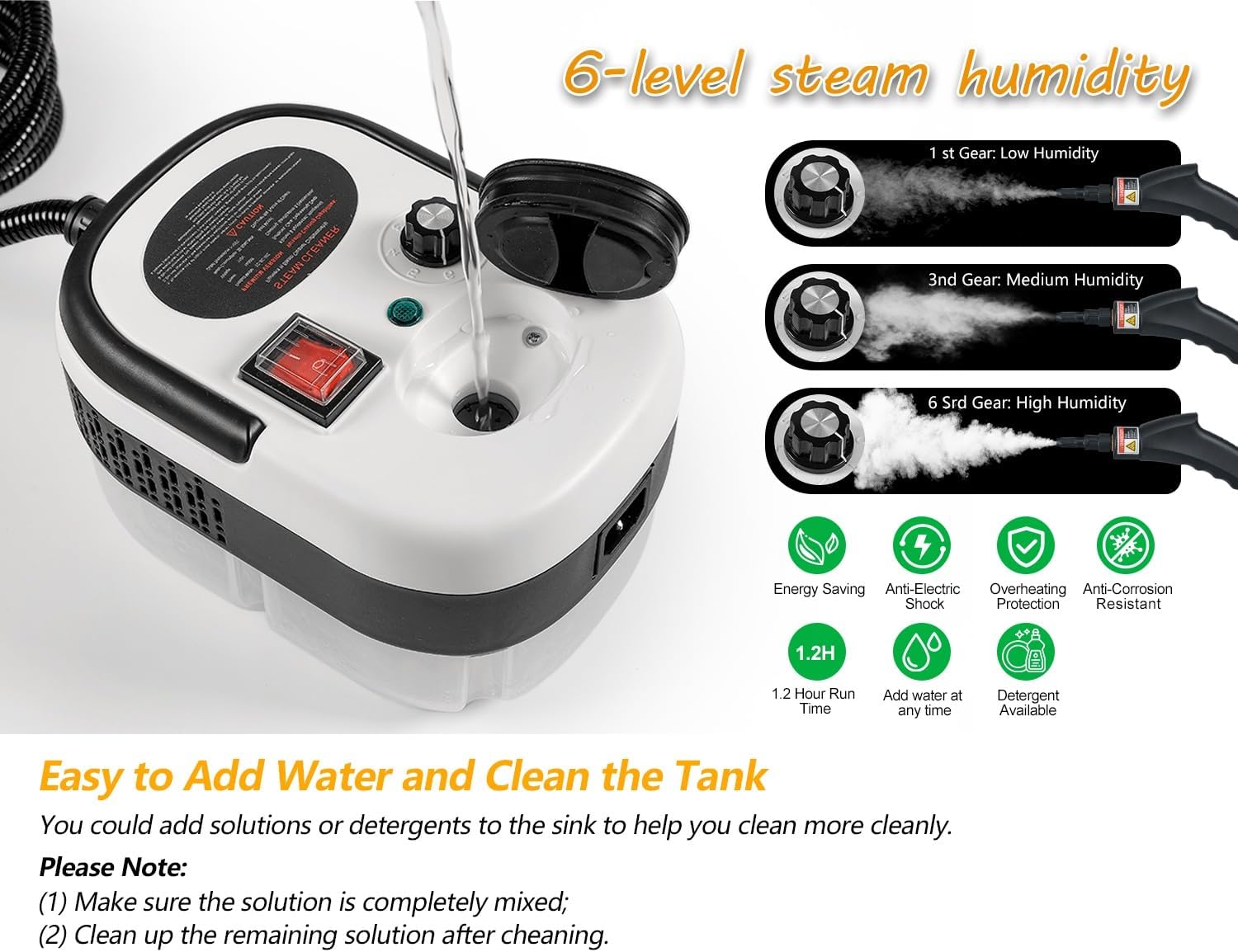 Thumbnail 6 de Foandbevi Steam Cleaners 2500W handheld