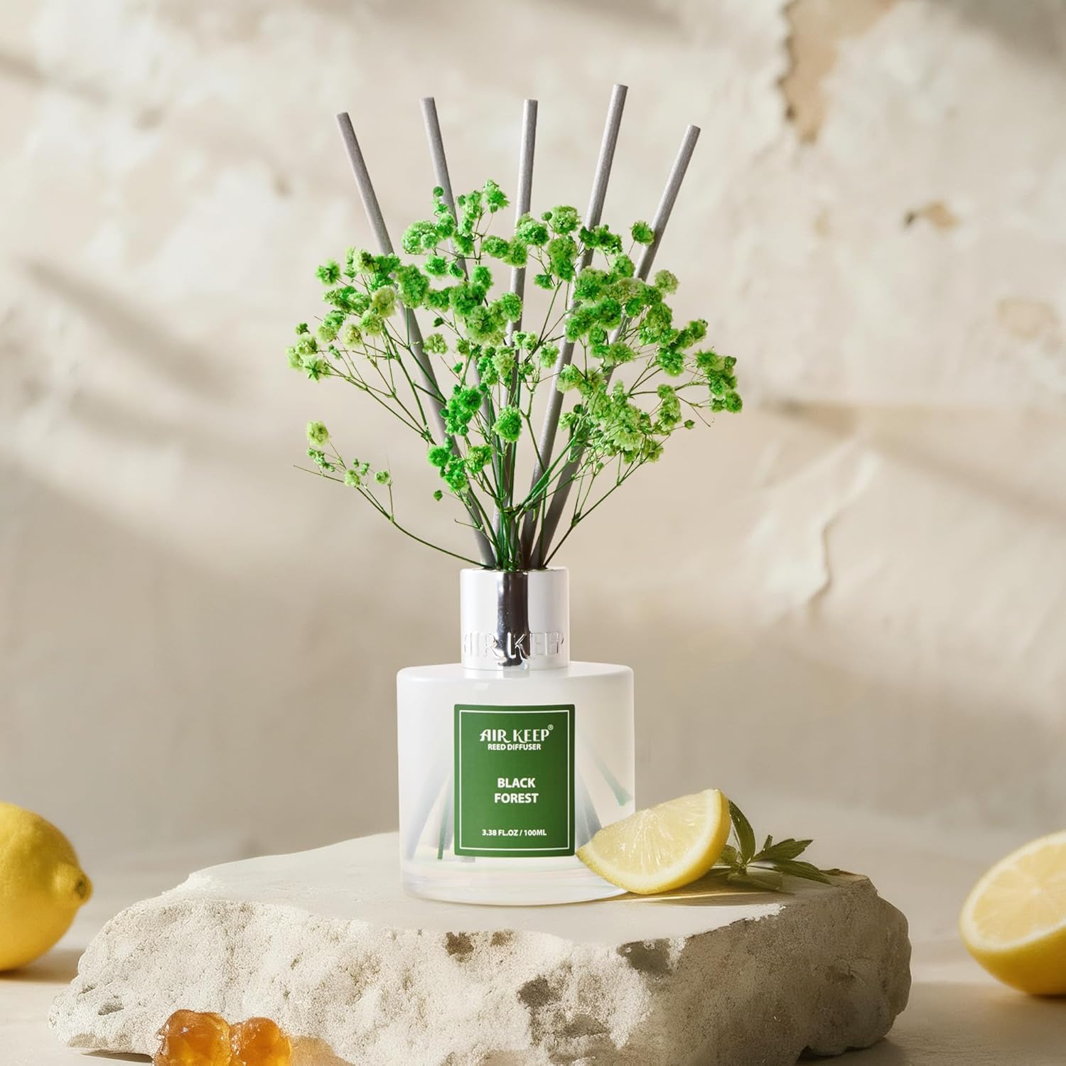 Detalle de Airkeep Diffuseur de Parfum Black Forest – 100 ml avec 8 bâtonnets