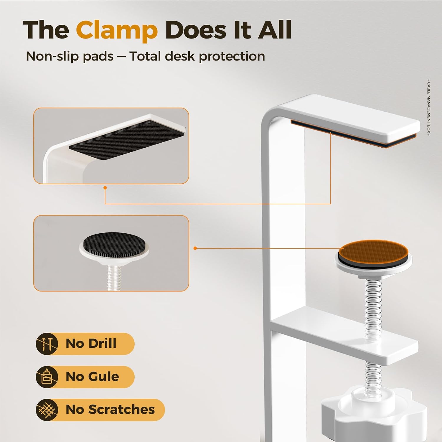 Thumbnail 3 de Cinati Under Desk Cable Management Tray 1pc