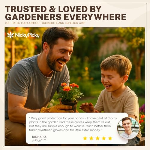 Thumbnail 6 de NickyPicky Gardening Gloves for Men and Women – Thorn-Proof Leather Gloves with Excellent Dexterity