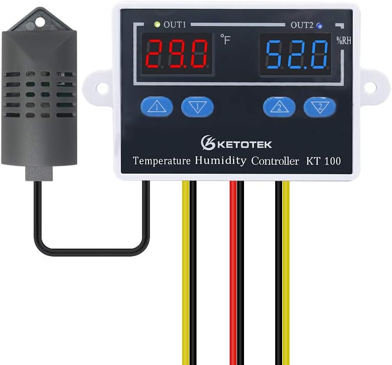 Detalle de KETOTEK Termostato umidostato digitale 220V per ambiente 🌡