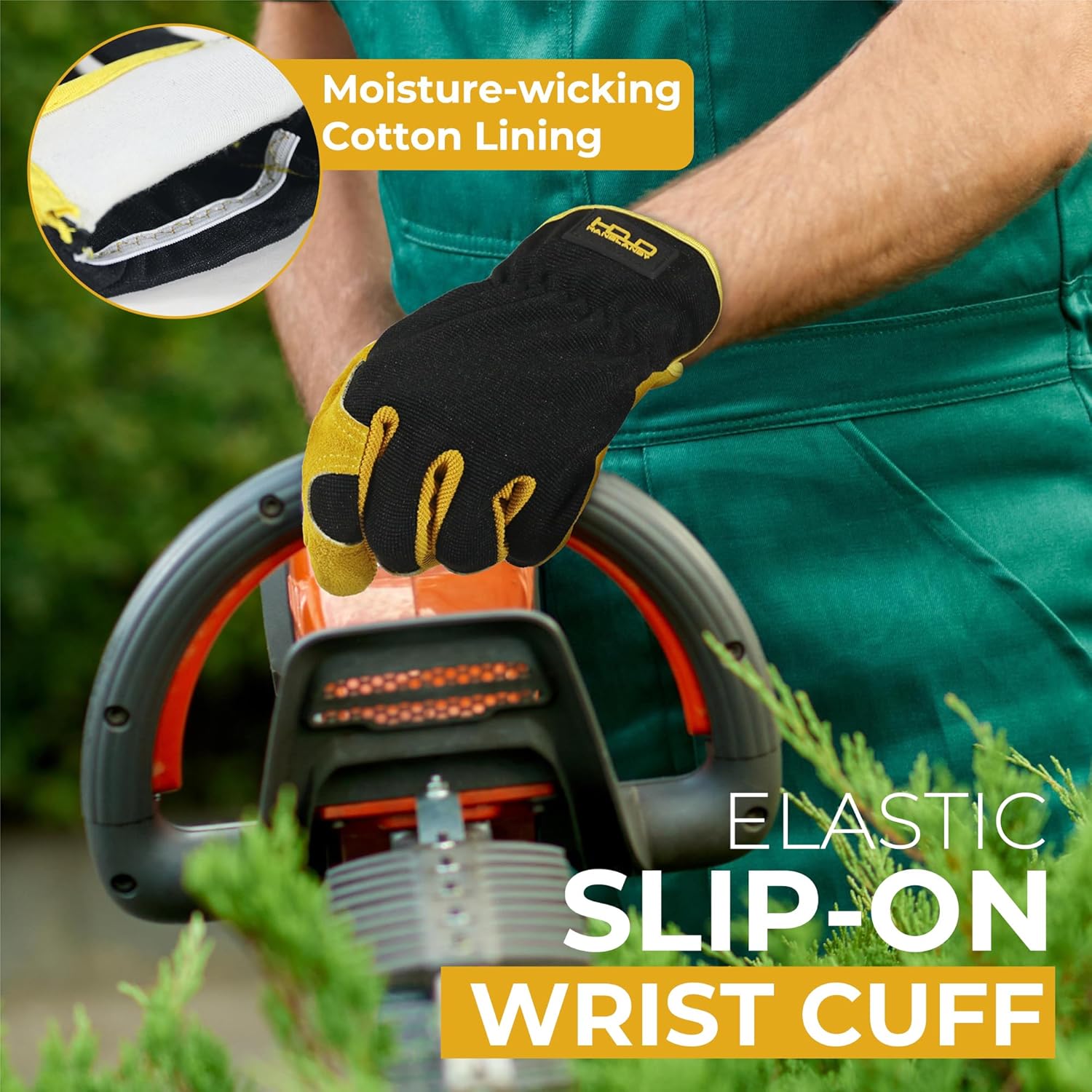 Thumbnail 3 de HANDLANDY Men Leather Gardening Gloves Large 🧤