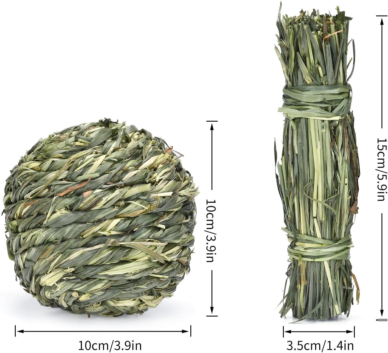 Thumbnail 1 de ZYYRSS Bunny Grass Toy (3 pcs) – Natural Timothy Grass chew balls for rabbits, hamsters & small pets