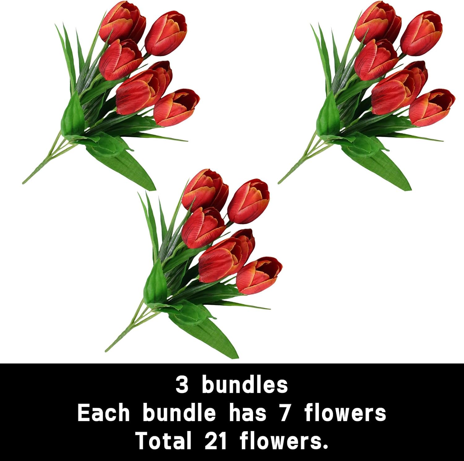 Detalle 2 de astylishome 21 Tulip artificial bouquet for wedding