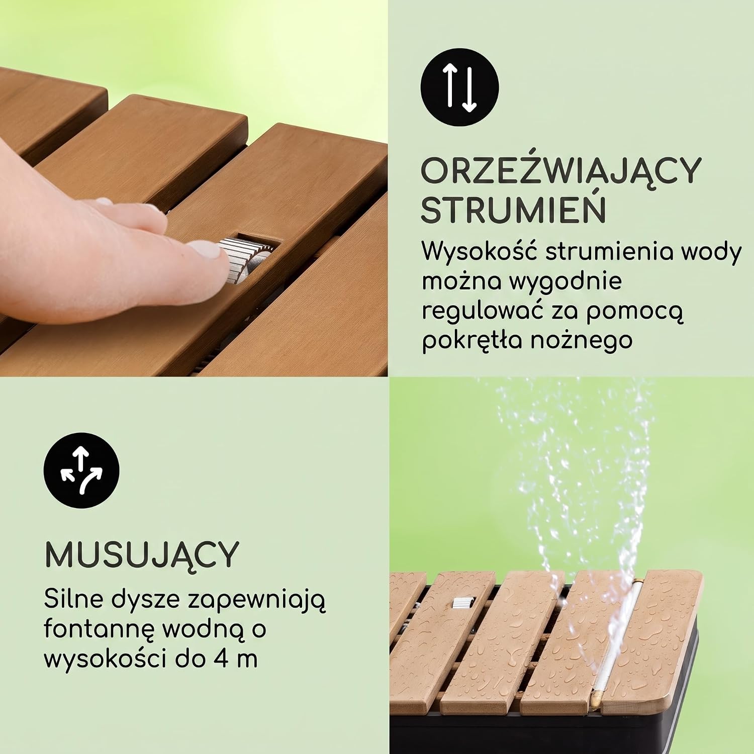 Detalle 2 de blumfeldt 10036436 – mobilny prysznic ogrodowy WPC, strumień do 4 m