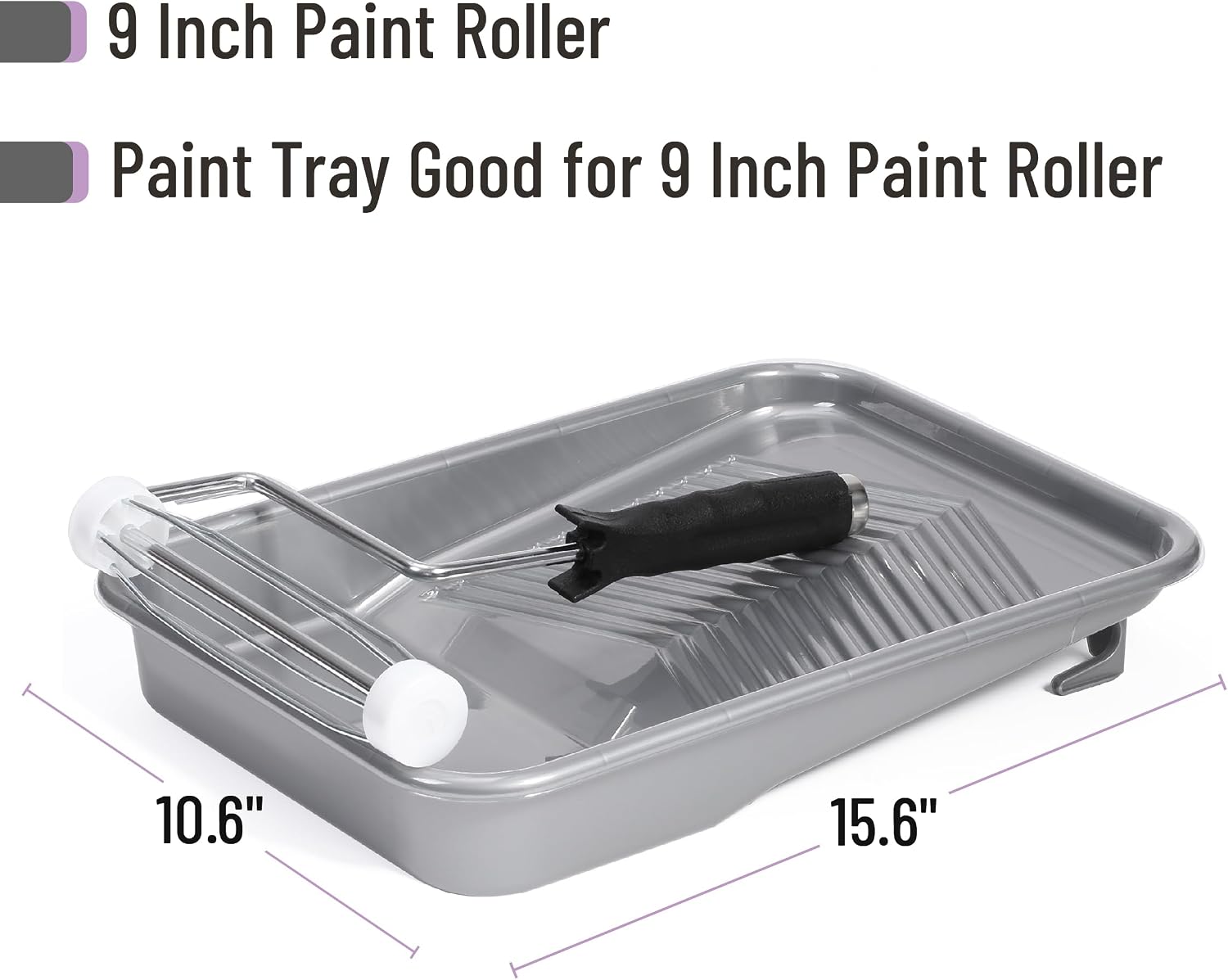 Detalle de Bates Choice DMZU012B409 Paint Tray Set, 9-Inch Tray, 12 Pieces