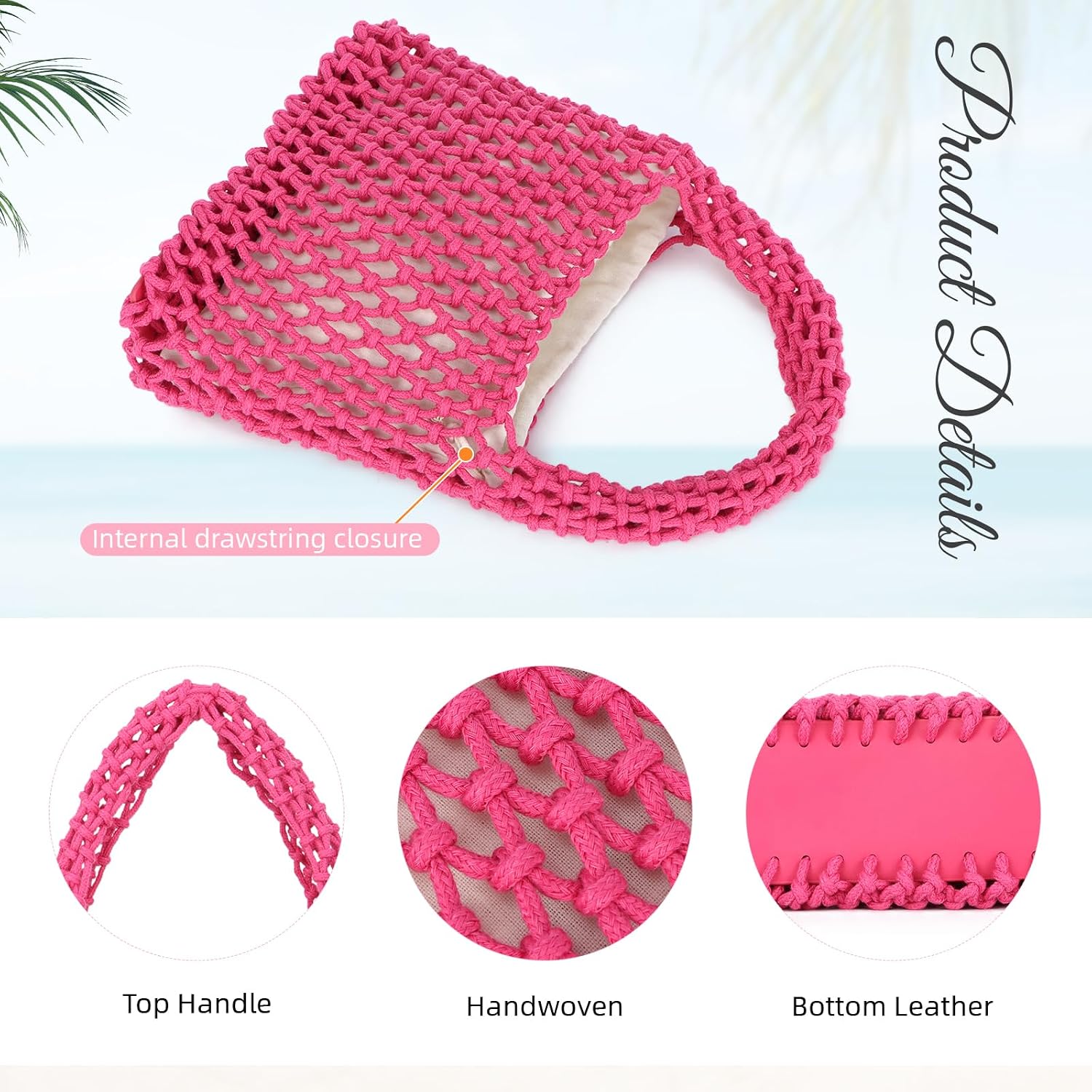 Thumbnail 6 de EVEOUT Woven Clutch Small crochet beach bag