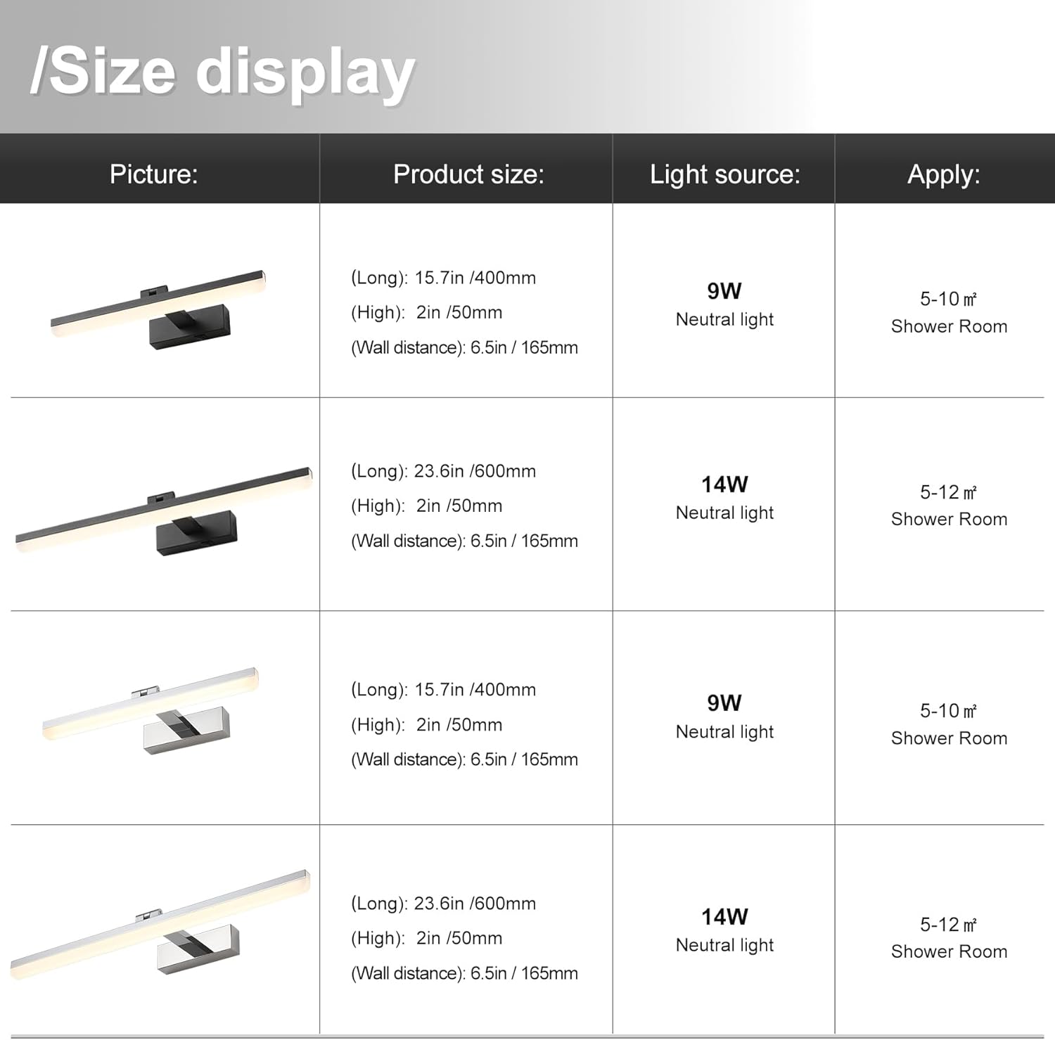 Thumbnail 6 de Pasoar LED Spiegelleuchte Bad 60 cm – 18W, 4000K, Chrom-Acryl