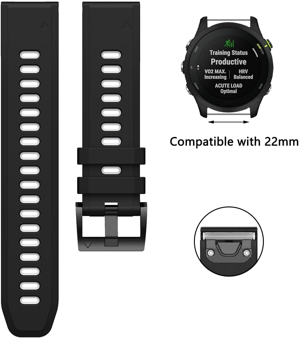 Thumbnail 3 de FiiMoo 22mm Silicone Strap for Garmin Descent G2/Descent G1, Fenix 8 47mm, Tactix 8 47mm and More