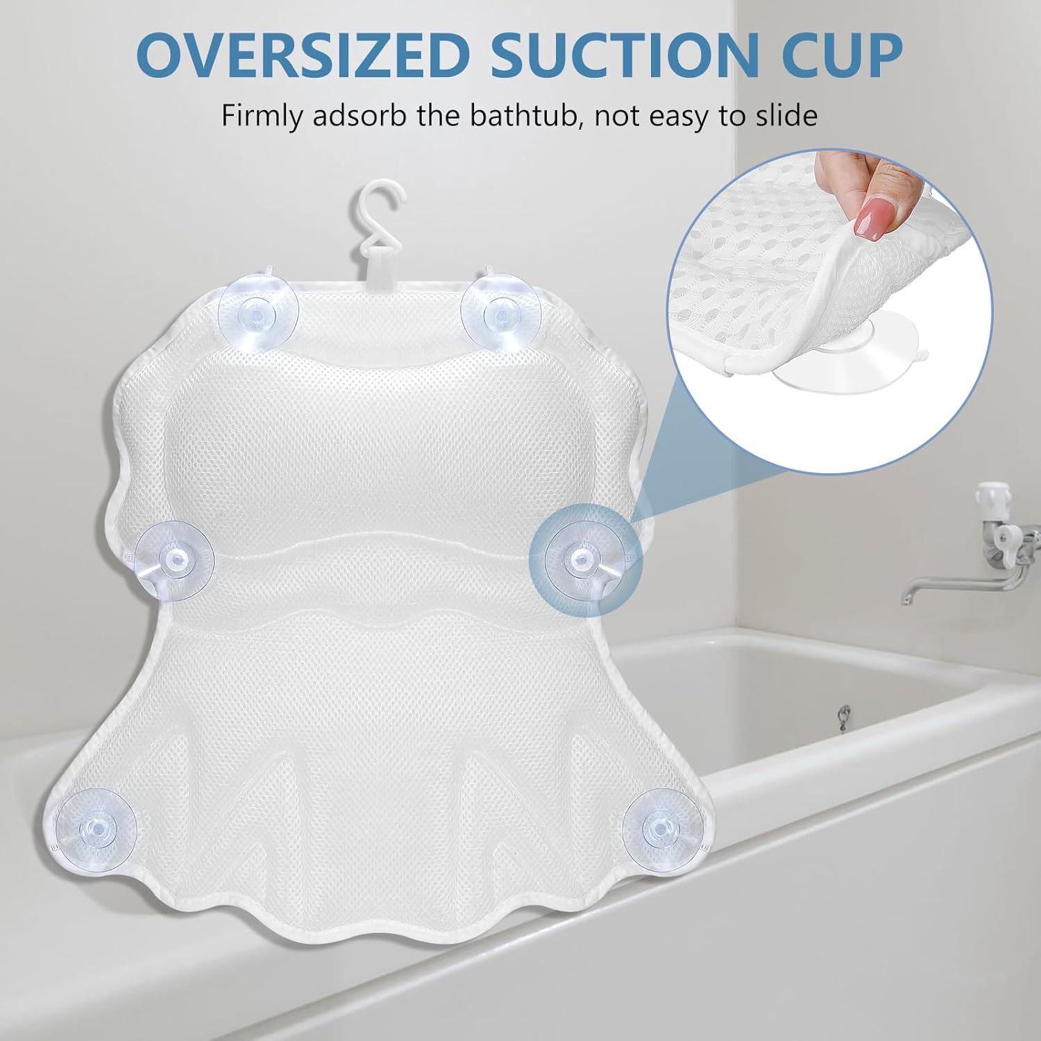 Detalle de SetSail Bath Pillow 6‑Cup ergonomic tub pillow