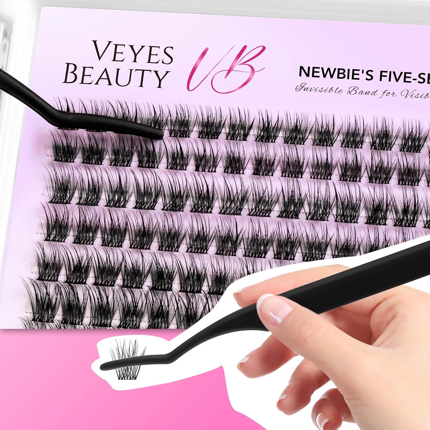 Thumbnail 5 de VEYESBEAUTY Dreamy Lash Cluster Trays (Thin & Invisible Band) DIY 8–16mm Mixed Length