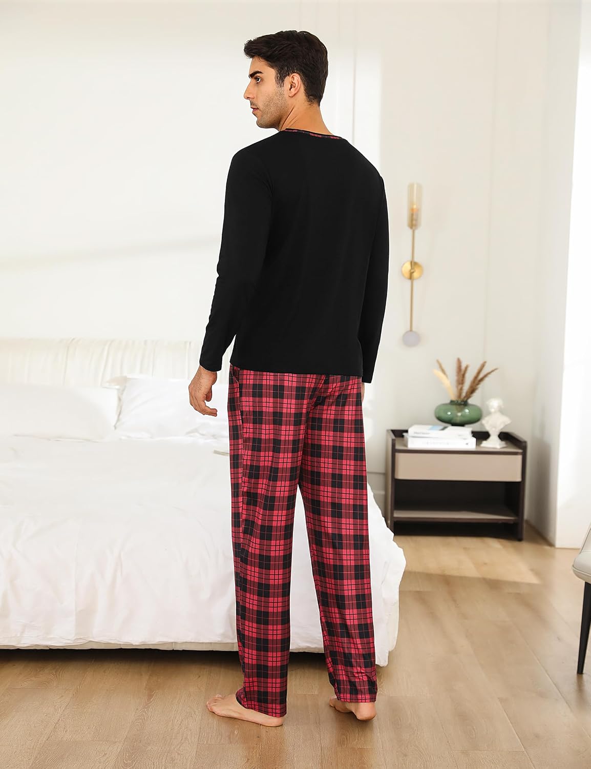 Thumbnail 6 de Demegimi Herren Pyjama Lang Winter kariert