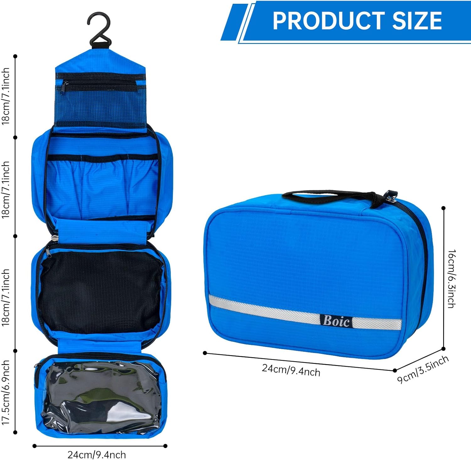 Thumbnail 2 de Boic Hanging Toiletry Bag – Foldable, Large-Capacity, Waterproof Travel Organizer