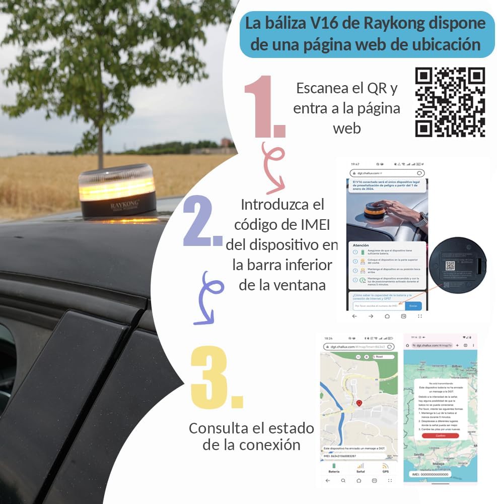 Thumbnail 5 de RAYKONG Baliza V16 Geolocalización DGT 3.0 x2