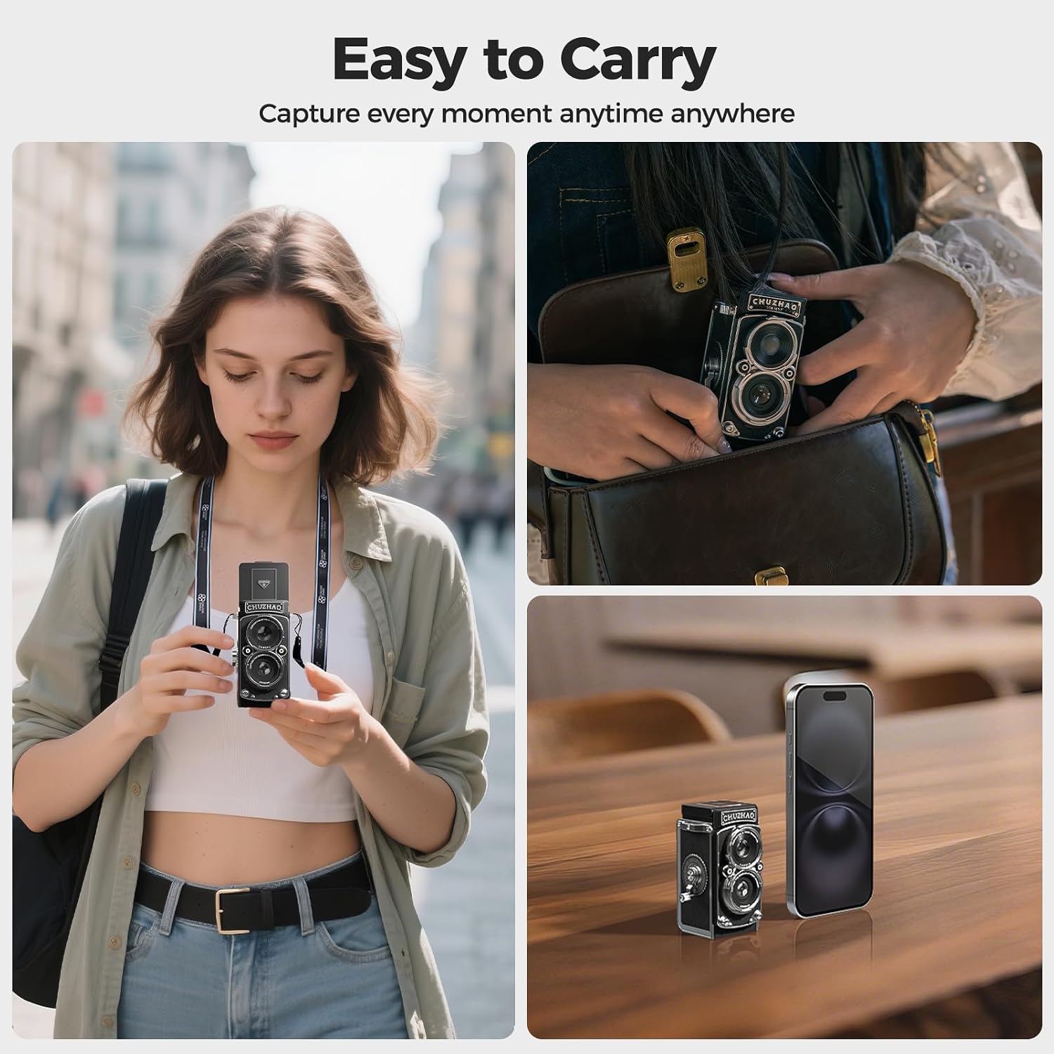 Thumbnail 5 de CHUZHAO Retro Digital Camera with Time Stamp: A small, nostalgic vlogging companion for beginners