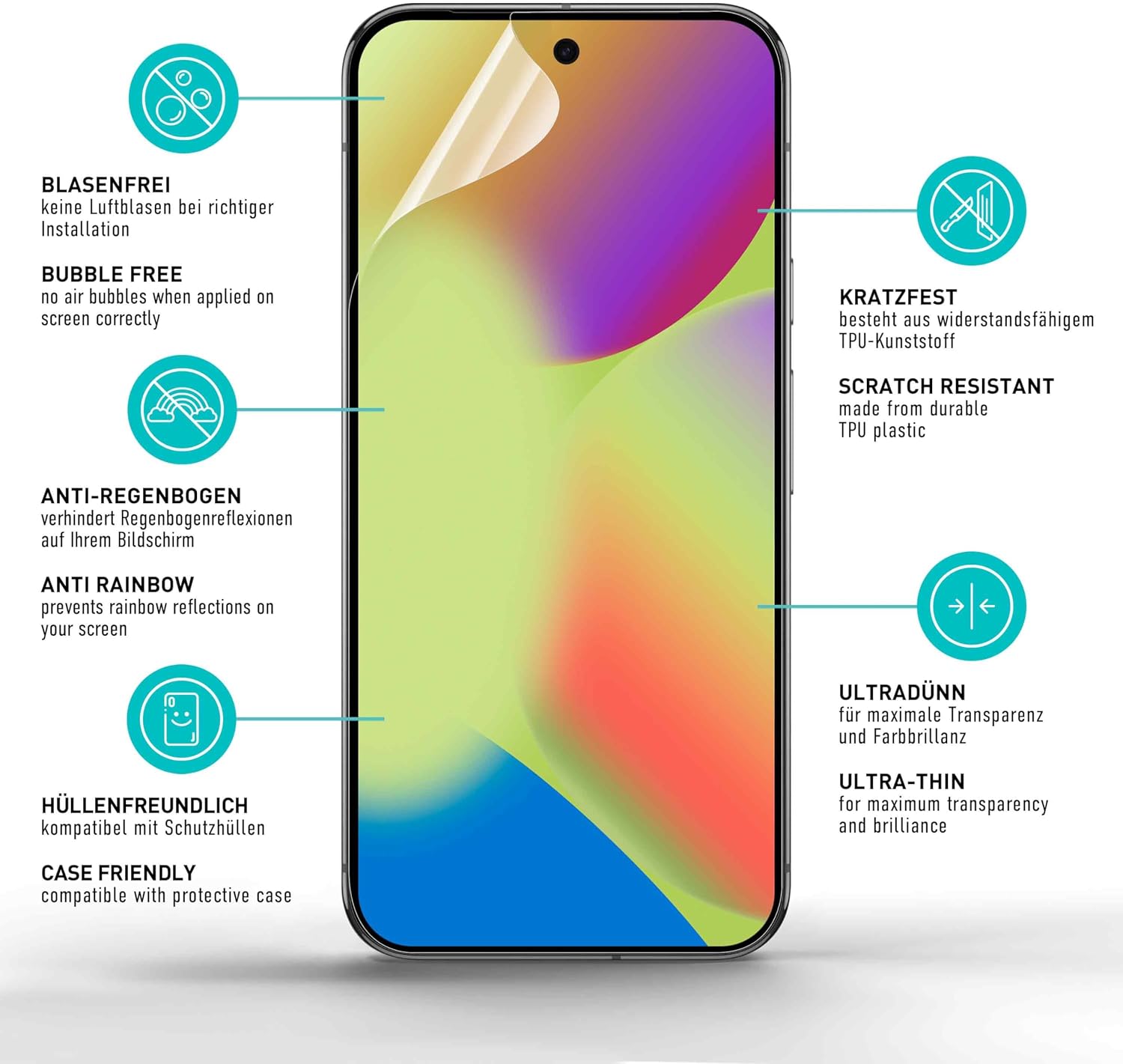 Detalle de SmarTect TPU Screen Protector for Google Pixel 10, 2 screen films and 2 camera protectors