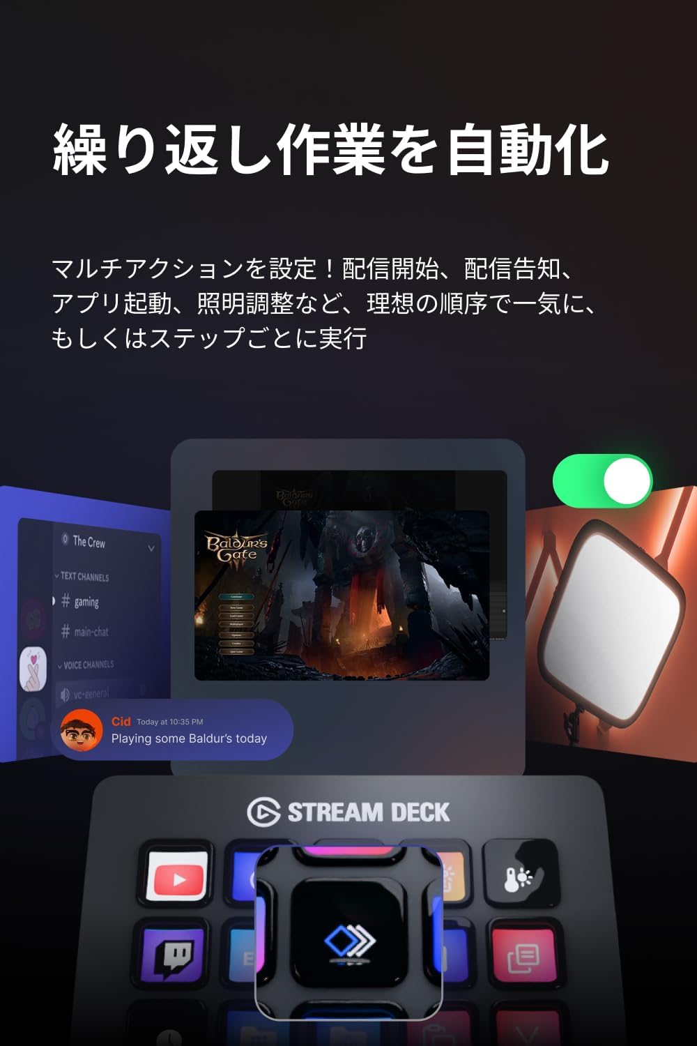 Detalle de Elgato Stream Deck MK.2 10GBA9901-AMZ 15キー配列 ライブ配信・作業操作用コントローラー