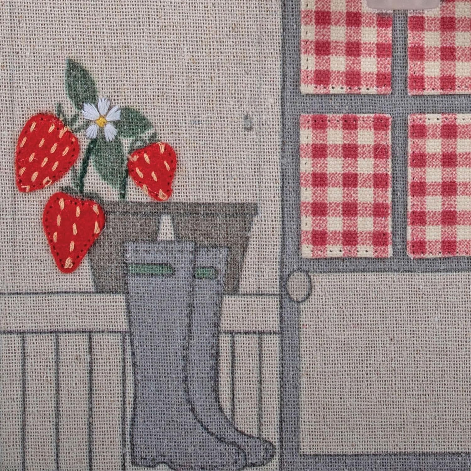 Detalle 2 de Hobby Gift pudełko do szycia w kształcie szklarni, haftowane truskawki