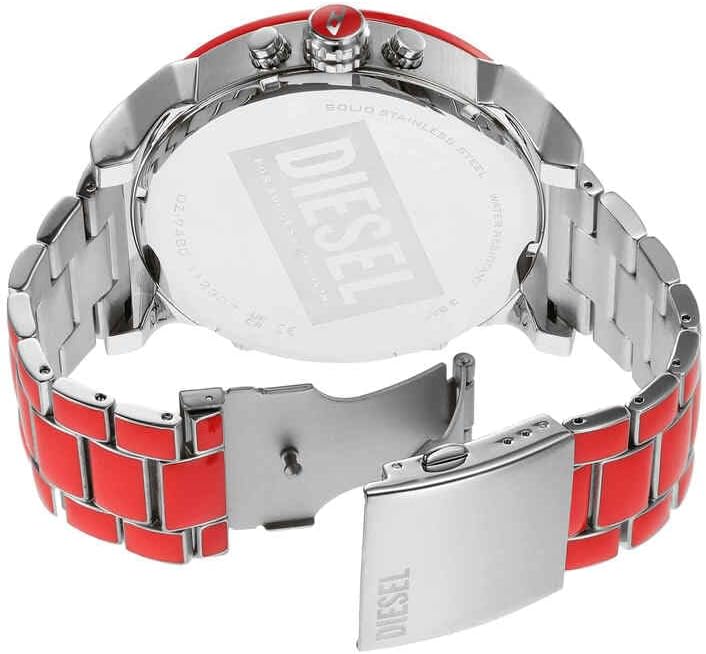 Thumbnail 5 de Diesel Mr. Daddy Herrenuhr – Quarz Multifunktionsuhr mit Edelstahlarmband (57 mm, rotes Band)