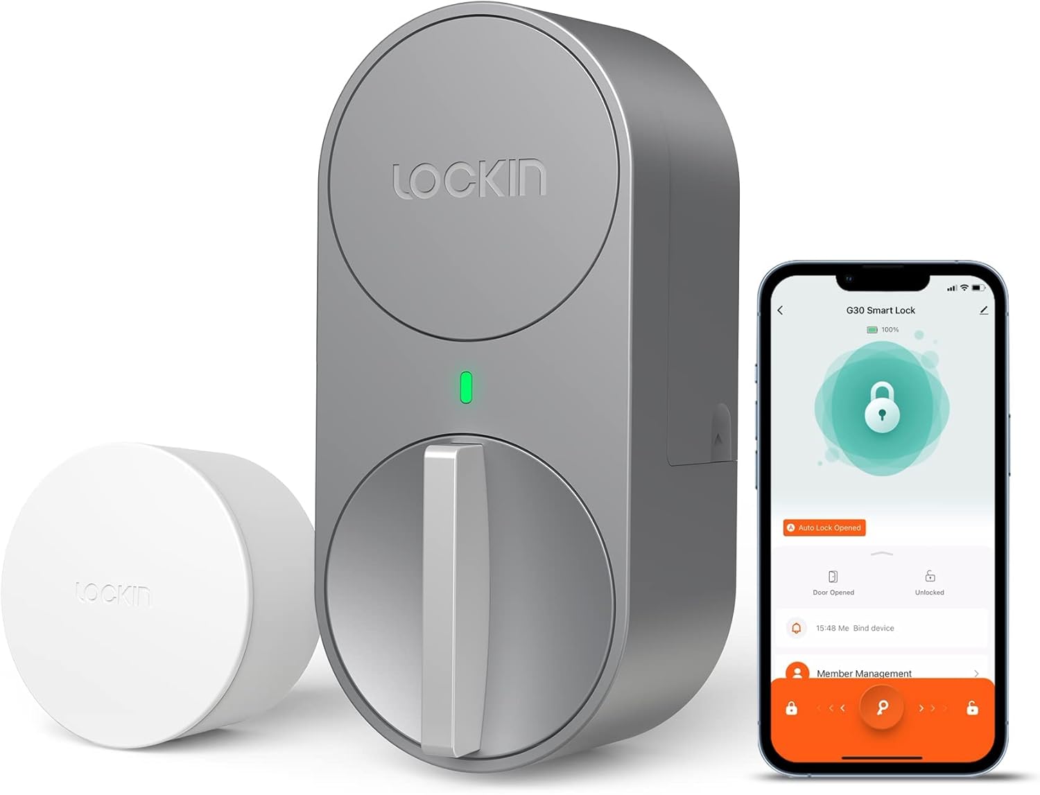 Detalle de Lockin Smartes Türschloss G30 – WLAN & App-Steuerung, Auto-Lock, Alexa/Google-kompatibel