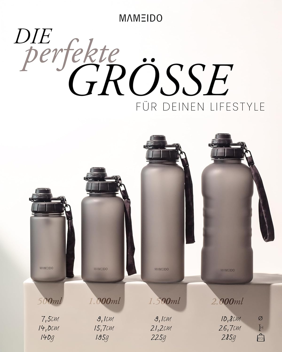 Thumbnail 5 de MAMEIDO Trinkflasche 1,5 l mit Strohhalm, Zeitmarkierung & 2-in-1 Deckel – Flamingo Pink