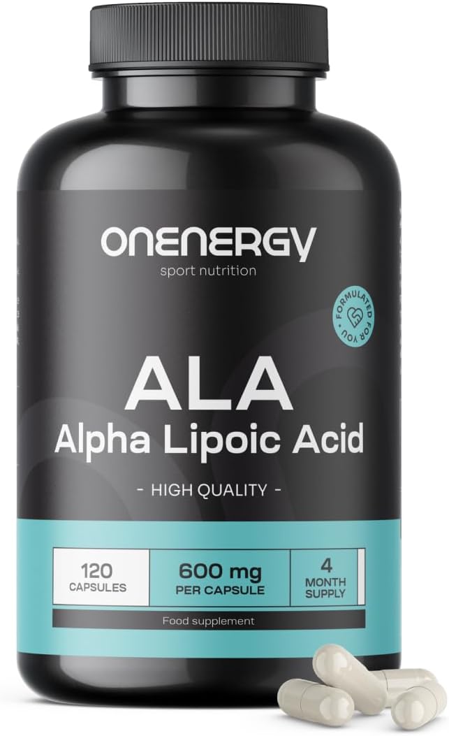 Detalle de ONENERGY ALA alfa-liponzuur 600 mg, 120 plantaardige capsules