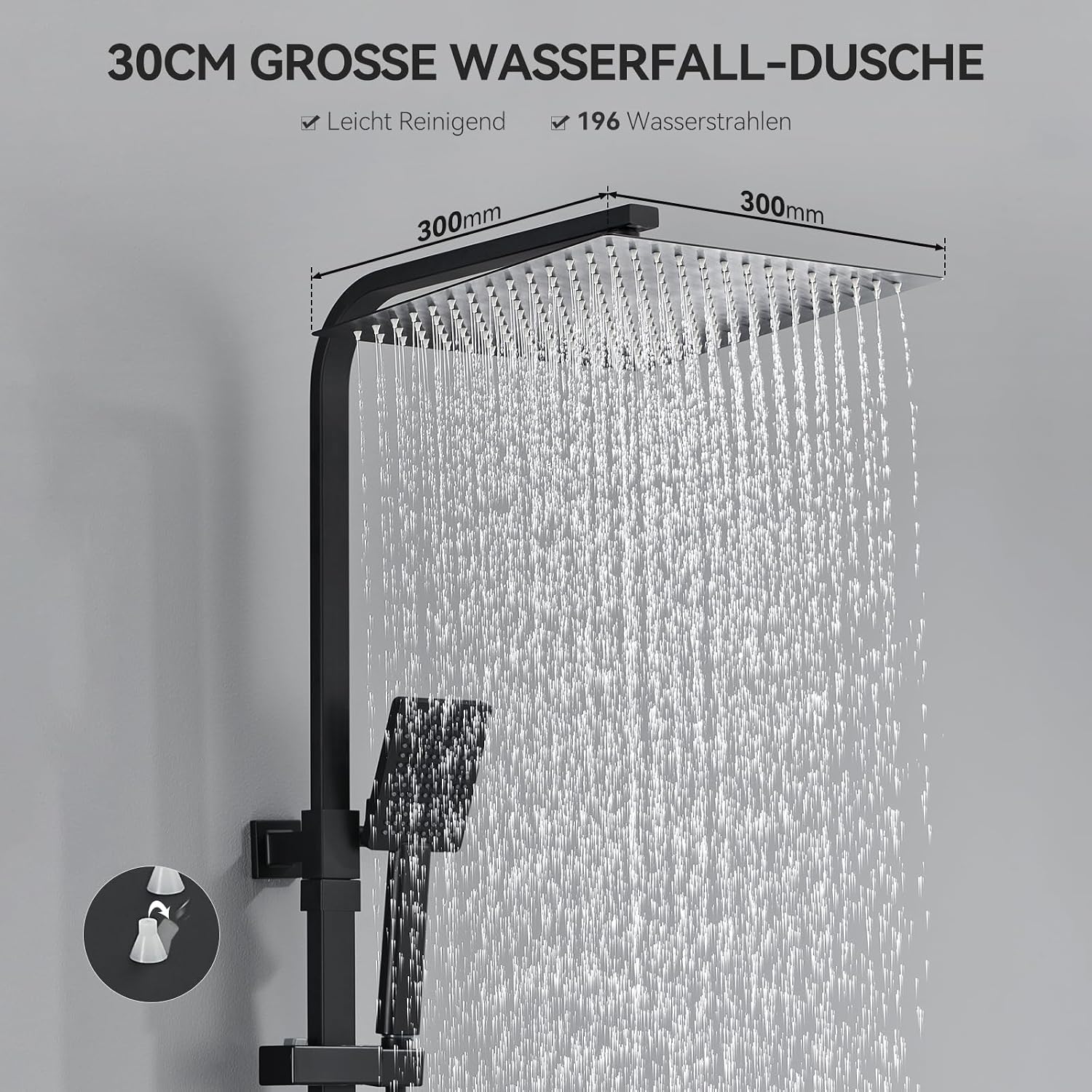 Thumbnail 4 de Auralum Auralum Duscharmatur Schwarz Thermostatset