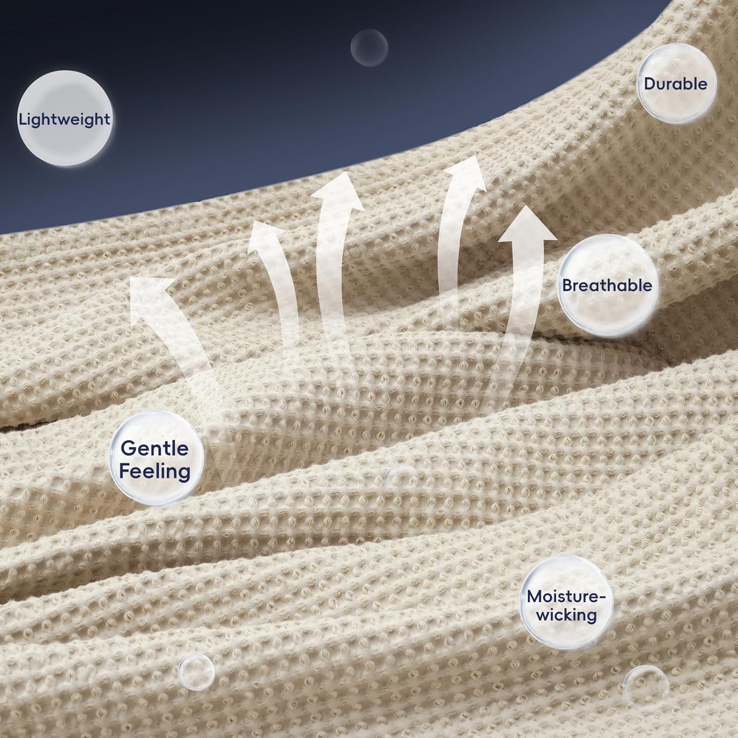 Thumbnail 4 de PHF 100% Cotton Waffle Weave Blanket King Size (220 x 240 cm)
