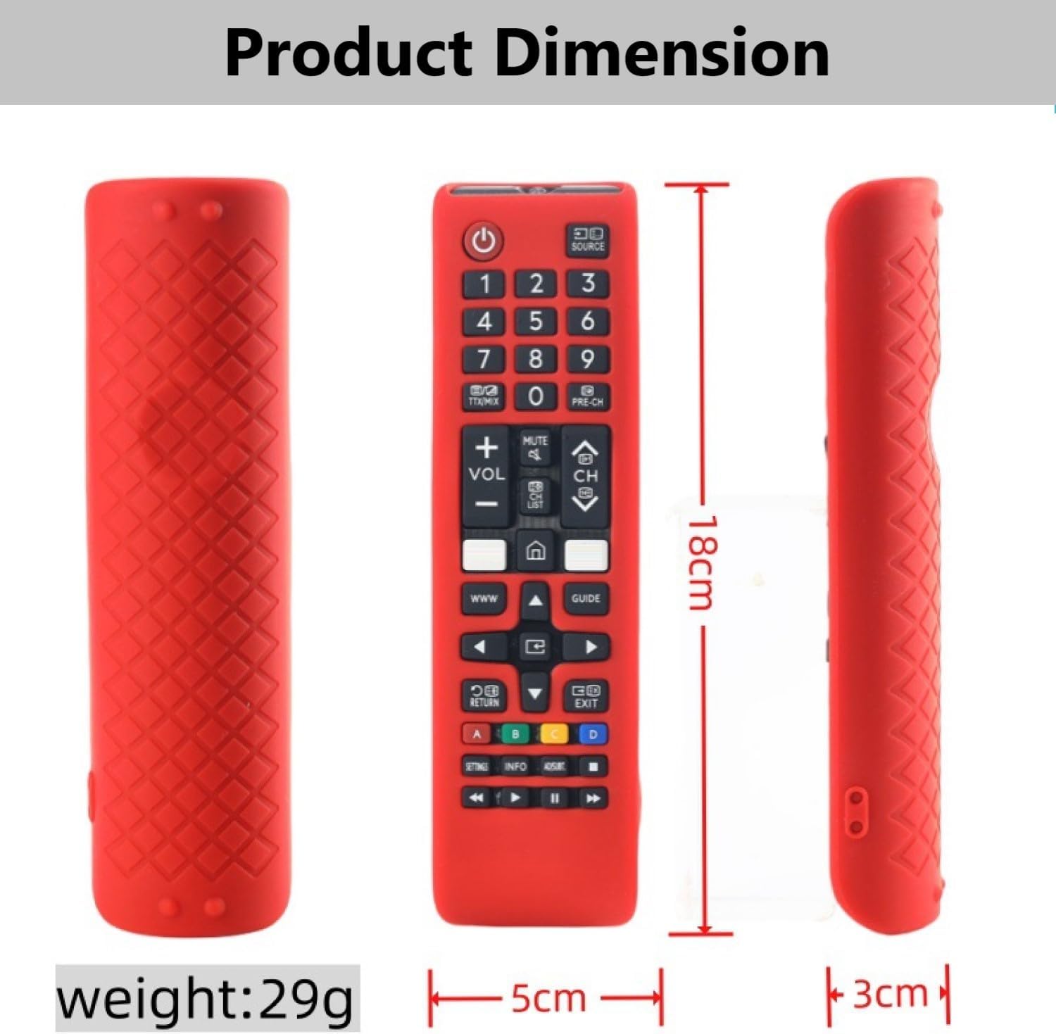 Detalle de Protective Silicone Remote Cover for Samsung TV Remote AA59-00741A / AA59-00786A / BN59-01175N – Shockproof, Washable
