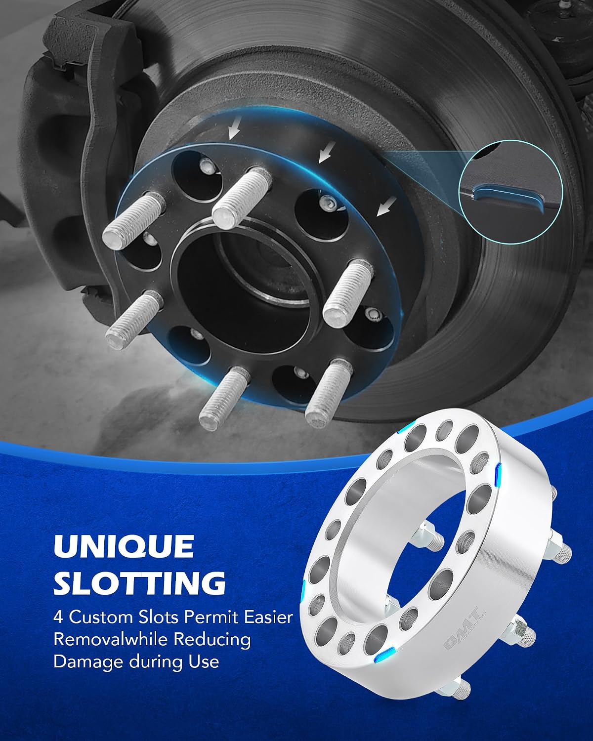 Detalle de Orion Motor Tech 8x6.5 Wheel Spacers (2 Inch Adapters, 4-Pack) for Select Dodge Ram and Ford F-Series