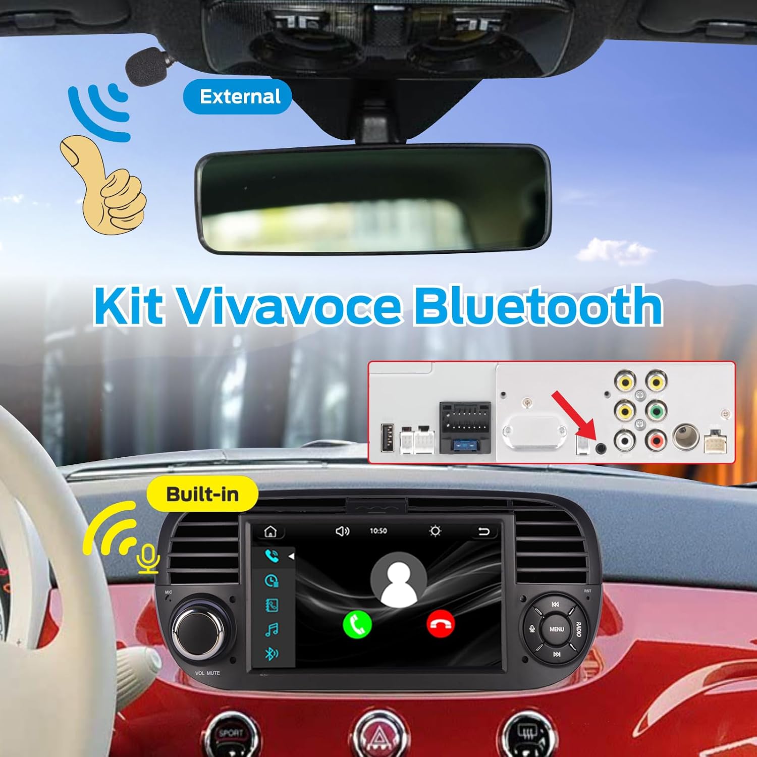 Thumbnail 4 de Autoradio Linux Avvio Lampo 100W per Fiat 500