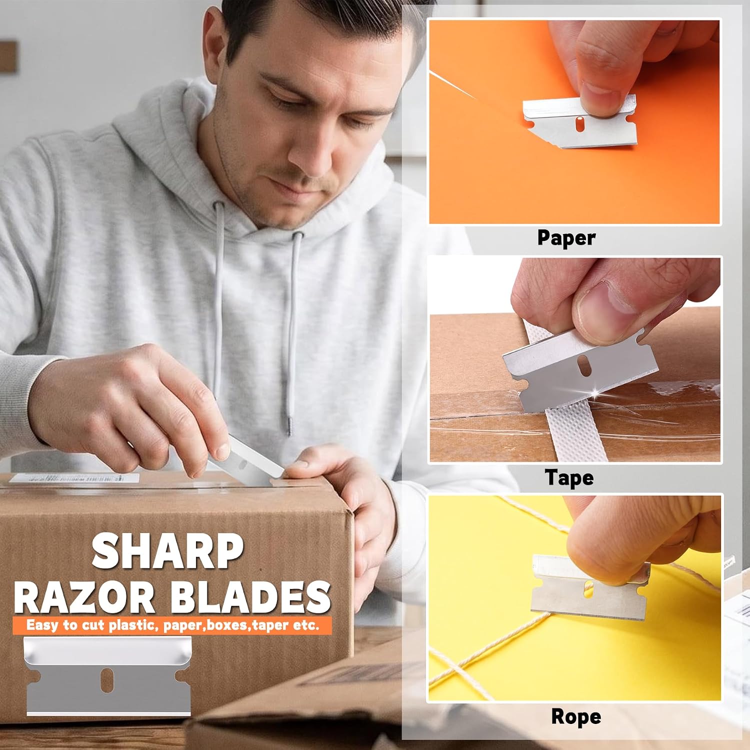 Thumbnail 3 de REXBETI 100PCS Single Edge Razor Blades for Scrapers