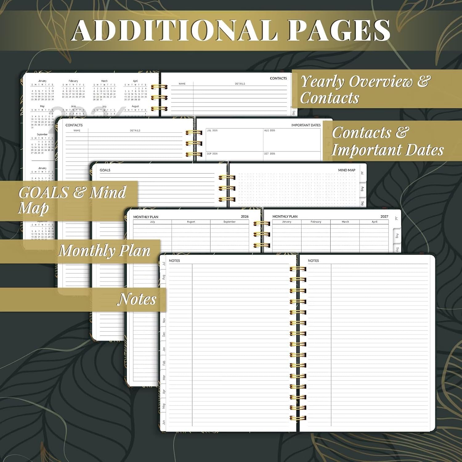 Detalle 2 de Lonely Oak 2026-2027 A4 Academic Planner, 13-Month Daily, Weekly and Monthly