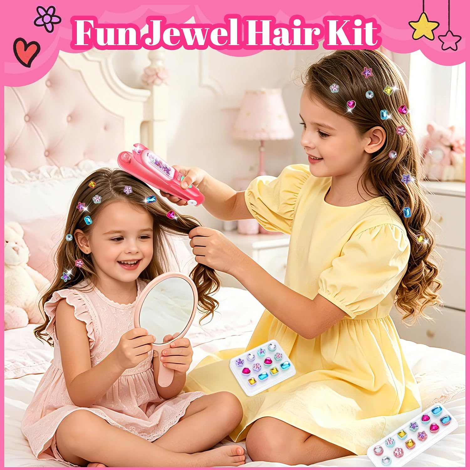 Thumbnail 2 de Hair Gem Stamper Kit for Girls aged 5–12 – Sparkling DIY Hair Accessories