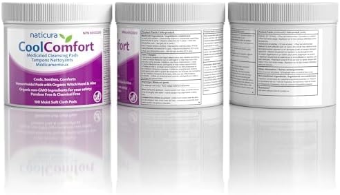 Detalle 2 de Naticura CoolComfort Witch Hazel Pads, 100 Count, with Organic Aloe Vera