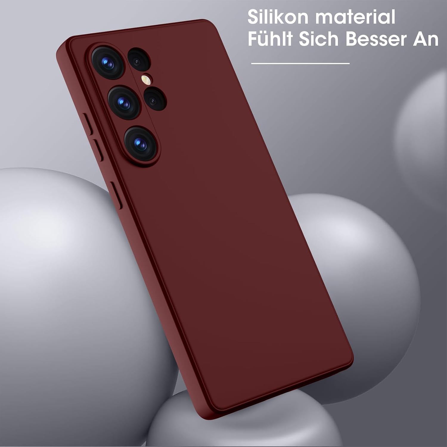 Detalle 2 de ORDA Silikonhülle Galaxy S25 Ultra Dunkelrot