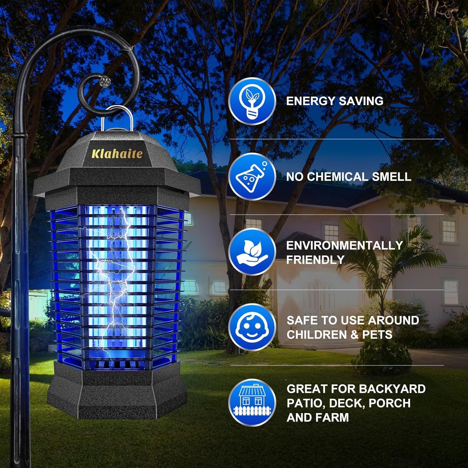 Thumbnail 4 de Klahaite Outdoor Insect Exterminator Electric Mosquito Zapper (up to 1/2 acre)