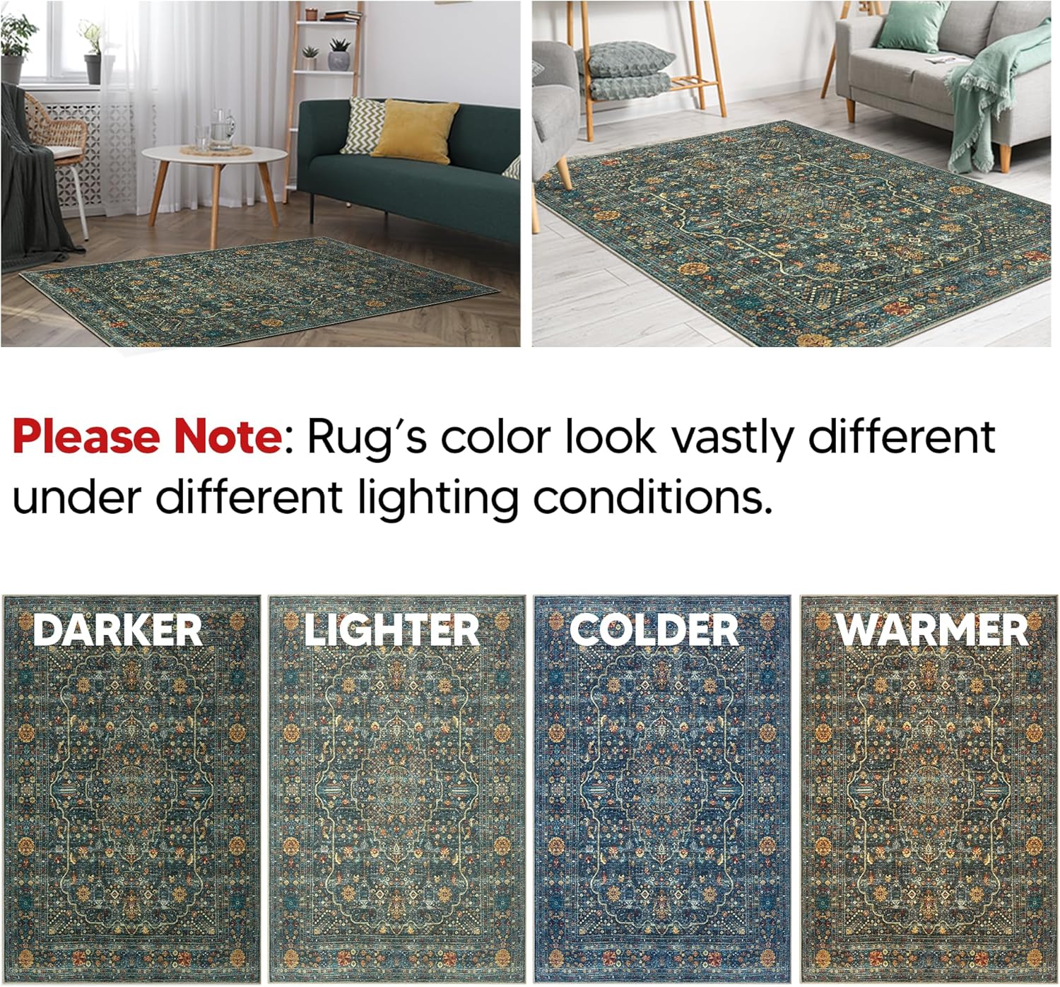 Detalle de Keen Home Design 30"x144" Rug — Machine Washable Runner with Non-Slip Backing