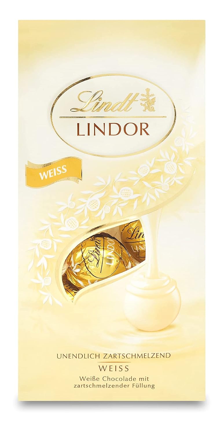 Detalle de Lindt Lindor Kugeln weiß – 137 g Beutel