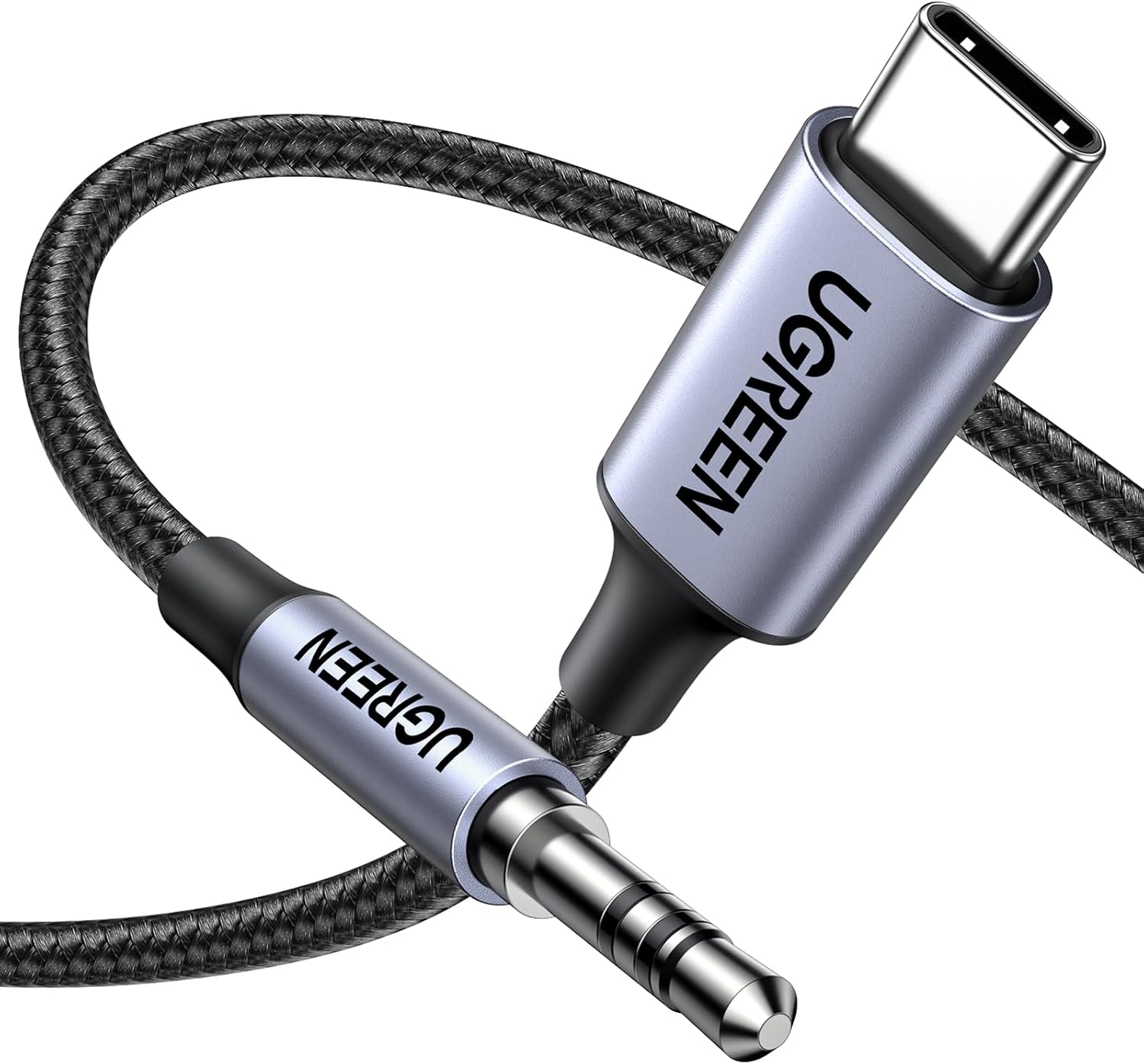 Detalle de UGREEN 1M Câble USB-C vers Jack 3,5 mm TRS Stéréo – Nylon Tressé