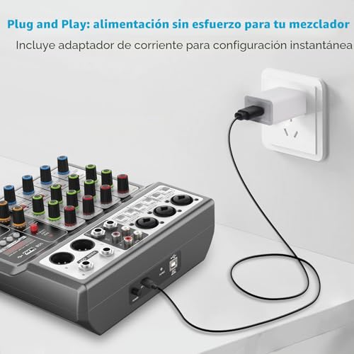 Thumbnail 5 de Aveek Mezclador de Audio 5Canales con Interfaz de Grabación para PC Soundboard