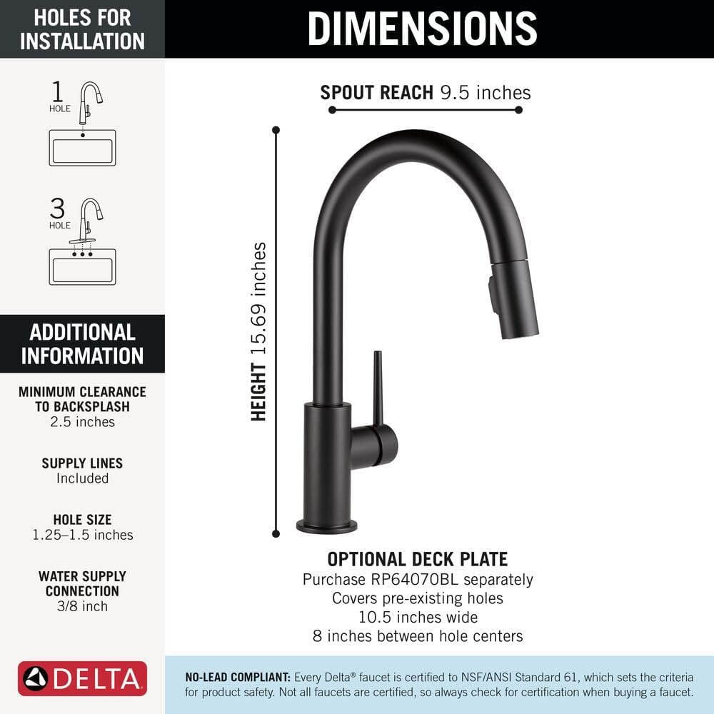 Detalle 2 de Delta Faucet Kitchen Faucet 9159-BL-DST