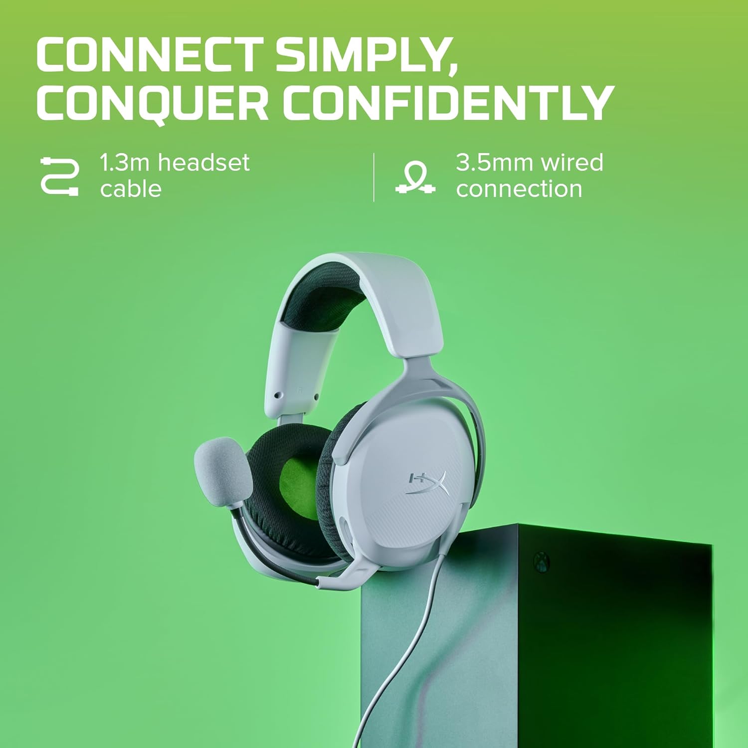 Detalle 2 de HyperX CloudX Stinger II Core: cuffie gaming con microfono e cavo 3,5 mm per Xbox (bianco)