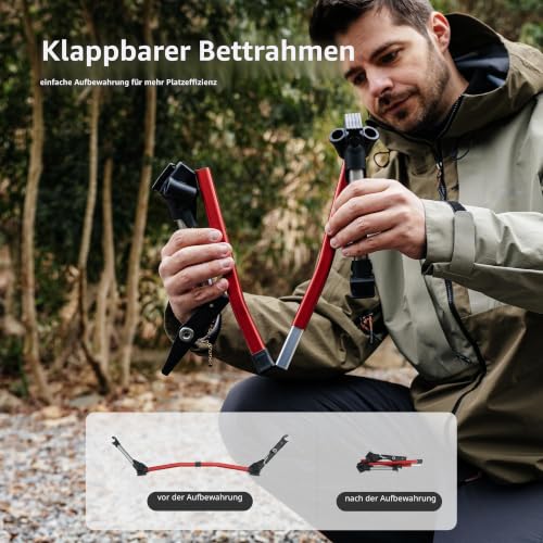 Detalle de Naturehike klappbares Campingbett 190×70 cm – leicht, tragbar und vielseitig