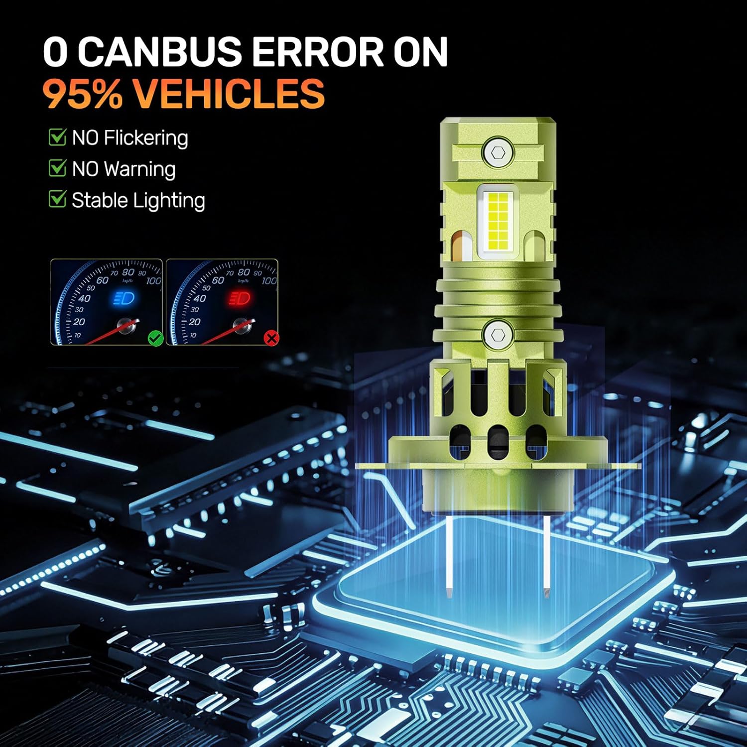 Thumbnail 1 de H7 LED Headlight Bulb — 30000LM, 6000K, Canbus Error Free, Plug & Play (Pack of 2)