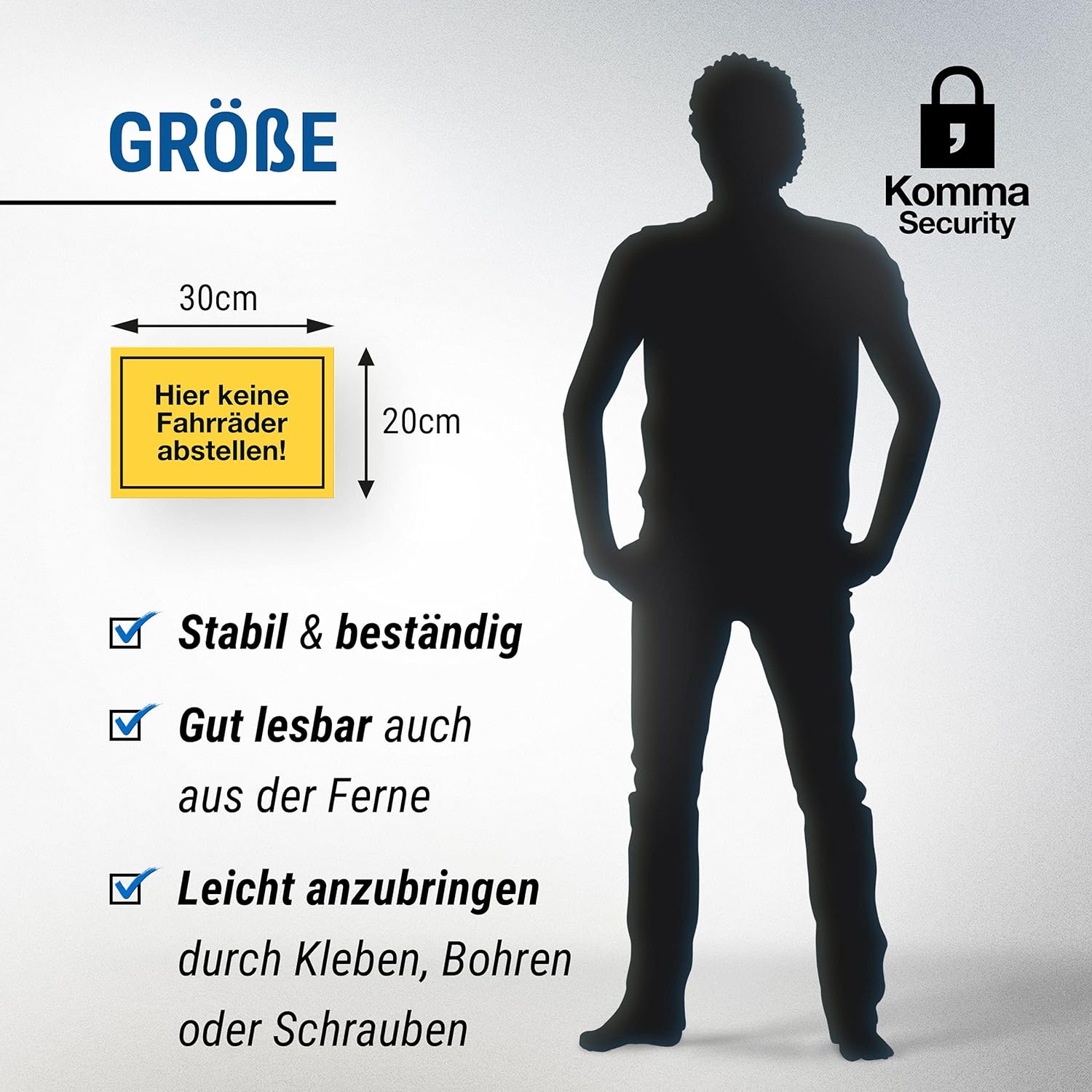 Thumbnail 1 de Komma Security Hier keine Fahrräder abstellen Schild 30 x 20 cm