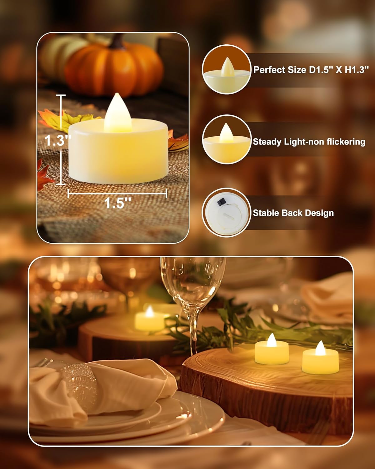 Thumbnail 1 de AMAGIC LED Flameless Tea Lights 12 Pack
