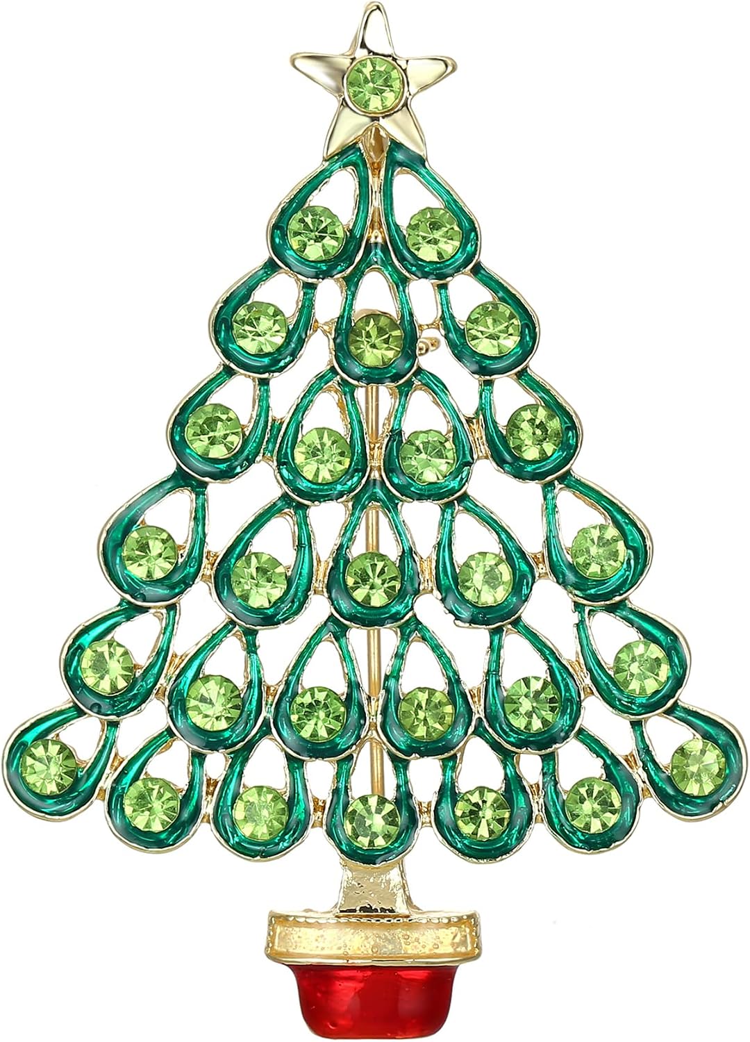 Detalle 1 de Clearine Albero di Natale Spilla Xmas Star Hollow – Goccia con Strass in Cristallo